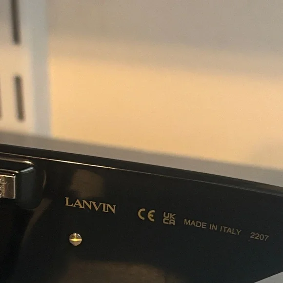 Lanvin Black Sunglasses with Multicolor Chevron Accents - Picture 4 of 9